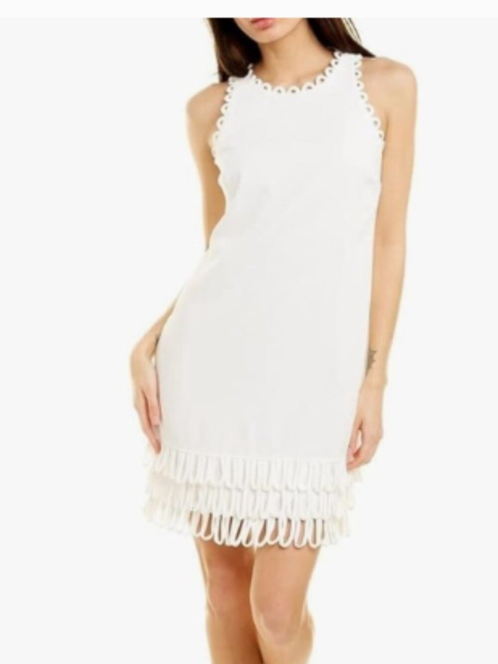 Trina Turk White Seahorse Dress Circle Bridal Sleeveless Size 2